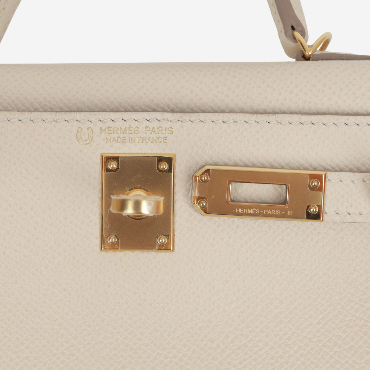 Hermès HSS Mini Kelly - Craie Epsom / Black Interior | Gold Hardware