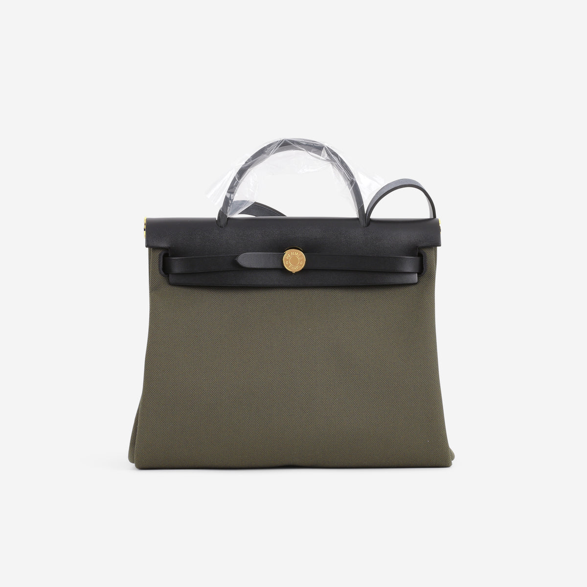Hermès Herbag 31 - Vert Bronze Toile / Noir Hunter | Gold Hardware - Bagista