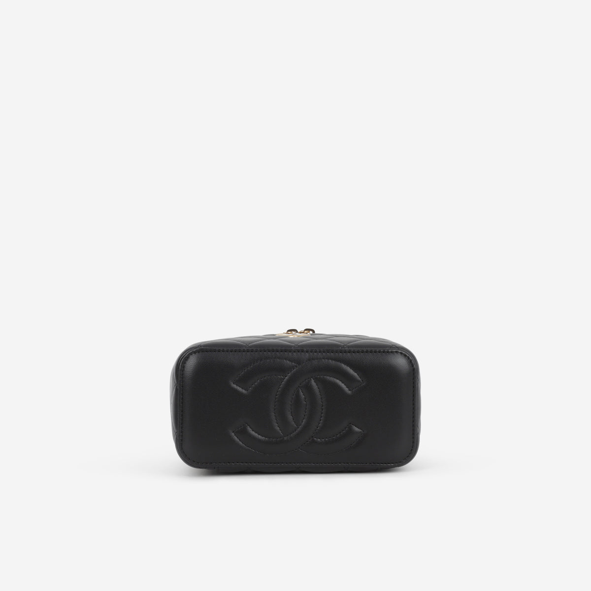 Chanel Small Chain Top Handle Vanity - Black Lambskin | Aged Gold Hardware