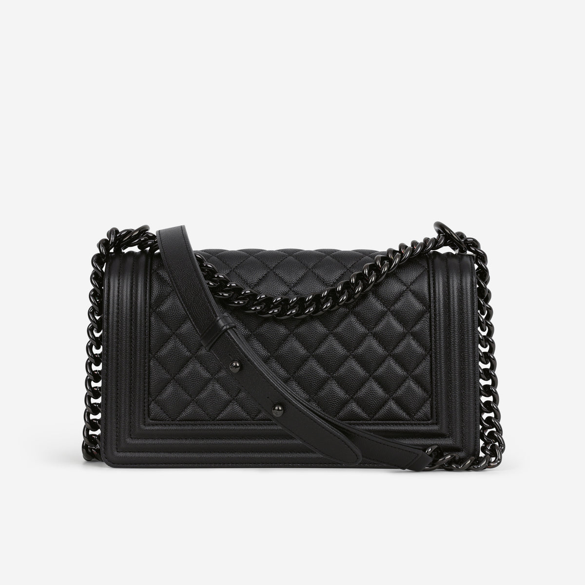 Chanel Old Medium Boy Bag - So Black Caviar | Tonal Hardware