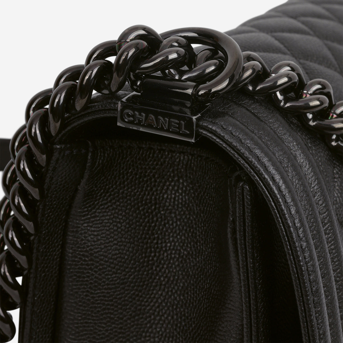 Chanel Old Medium Boy Bag - So Black Caviar | Tonal Hardware