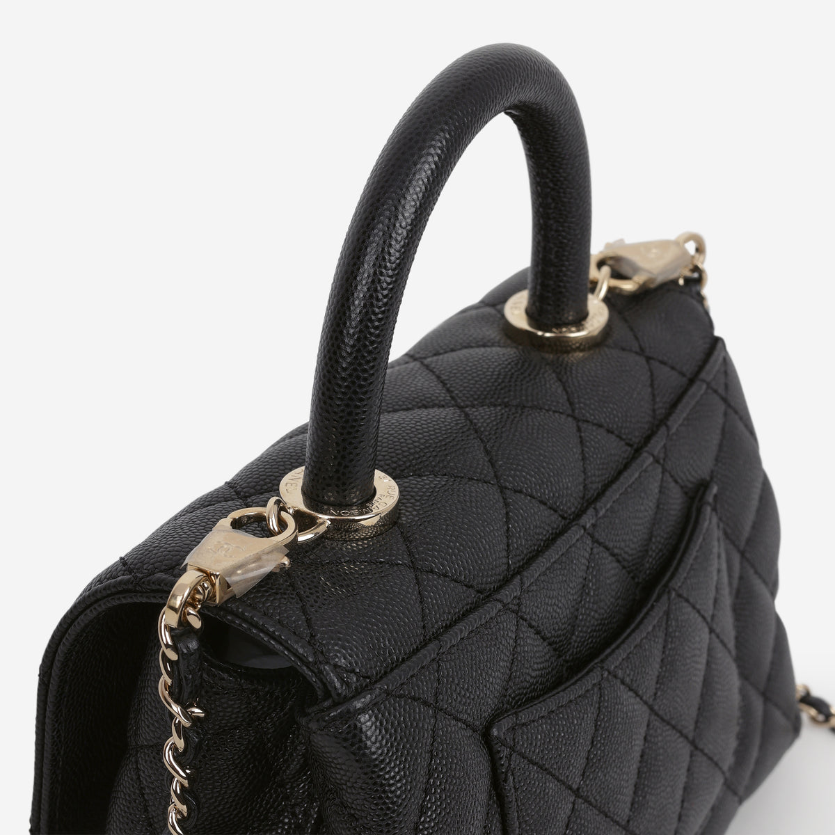 Chanel Mini Coco Handle - Black Caviar | Champagne Gold Hardware