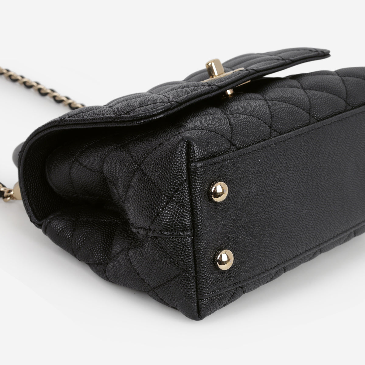 Chanel Mini Coco Handle - Black Caviar | Champagne Gold Hardware