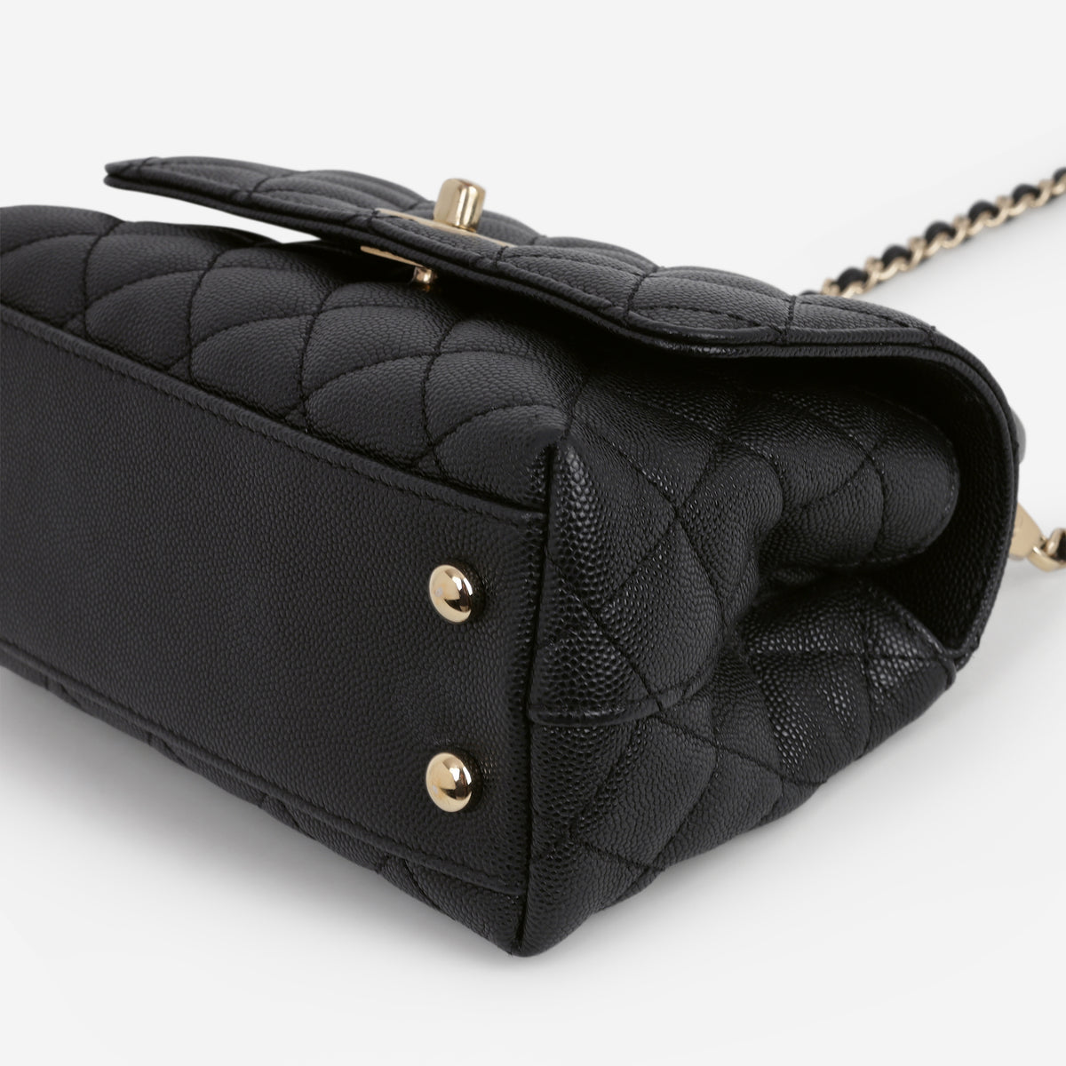 Chanel Mini Coco Handle - Black Caviar | Champagne Gold Hardware