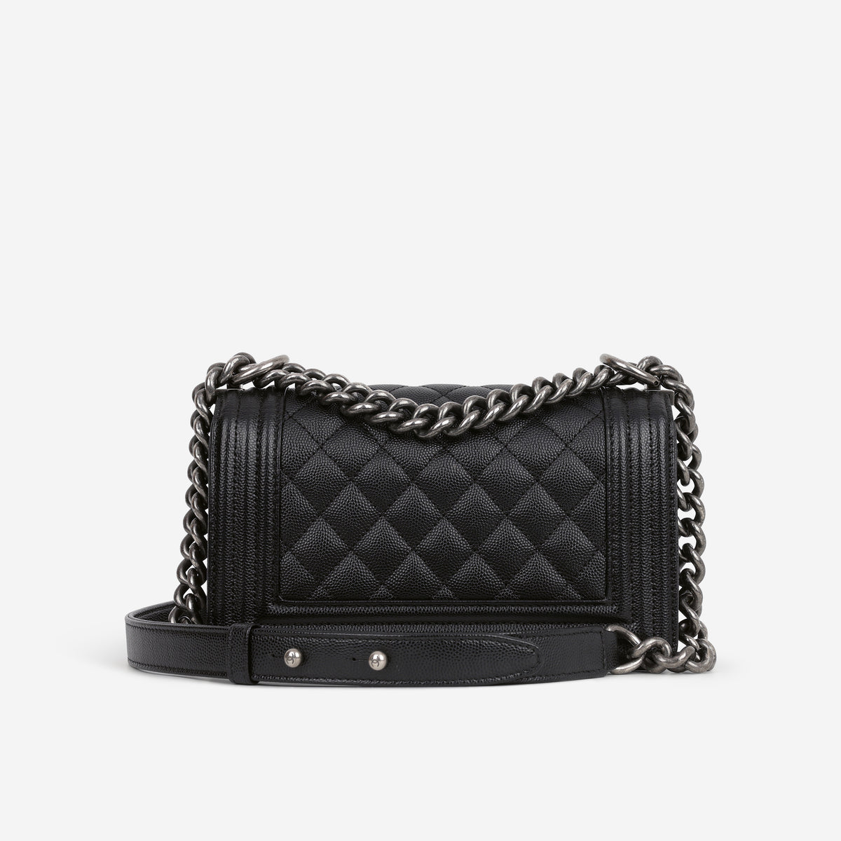 Chanel Small Boy Bag - Black Caviar | Ruthenium Hardware
