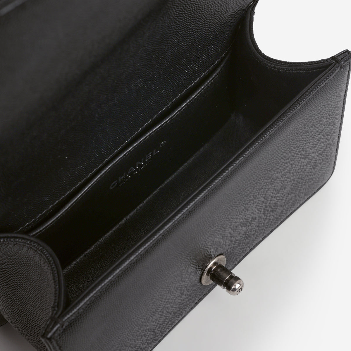 Chanel Small Boy Bag - Black Caviar | Ruthenium Hardware