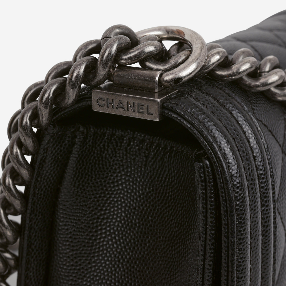 Chanel Small Boy Bag - Black Caviar | Ruthenium Hardware