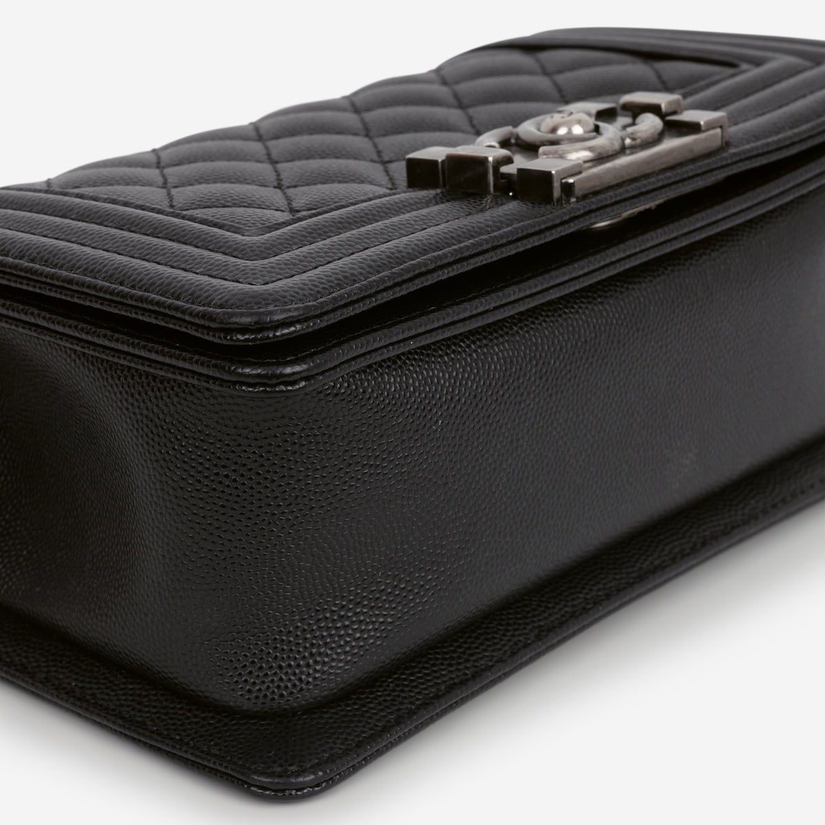 Chanel Small Boy Bag - Black Caviar | Ruthenium Hardware