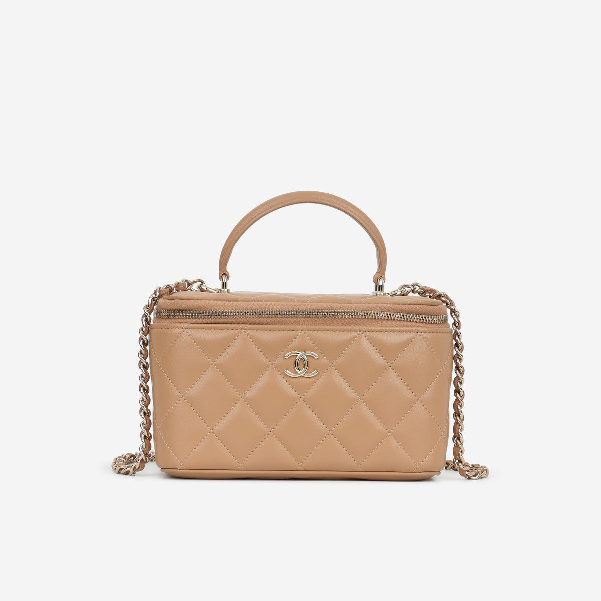 Chanel Top Handle Vanity - Caramel Lambskin | Champagne Gold Hardware