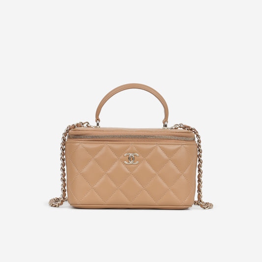 Chanel Top Handle Vanity - Caramel Lambskin | Champagne Gold Hardware