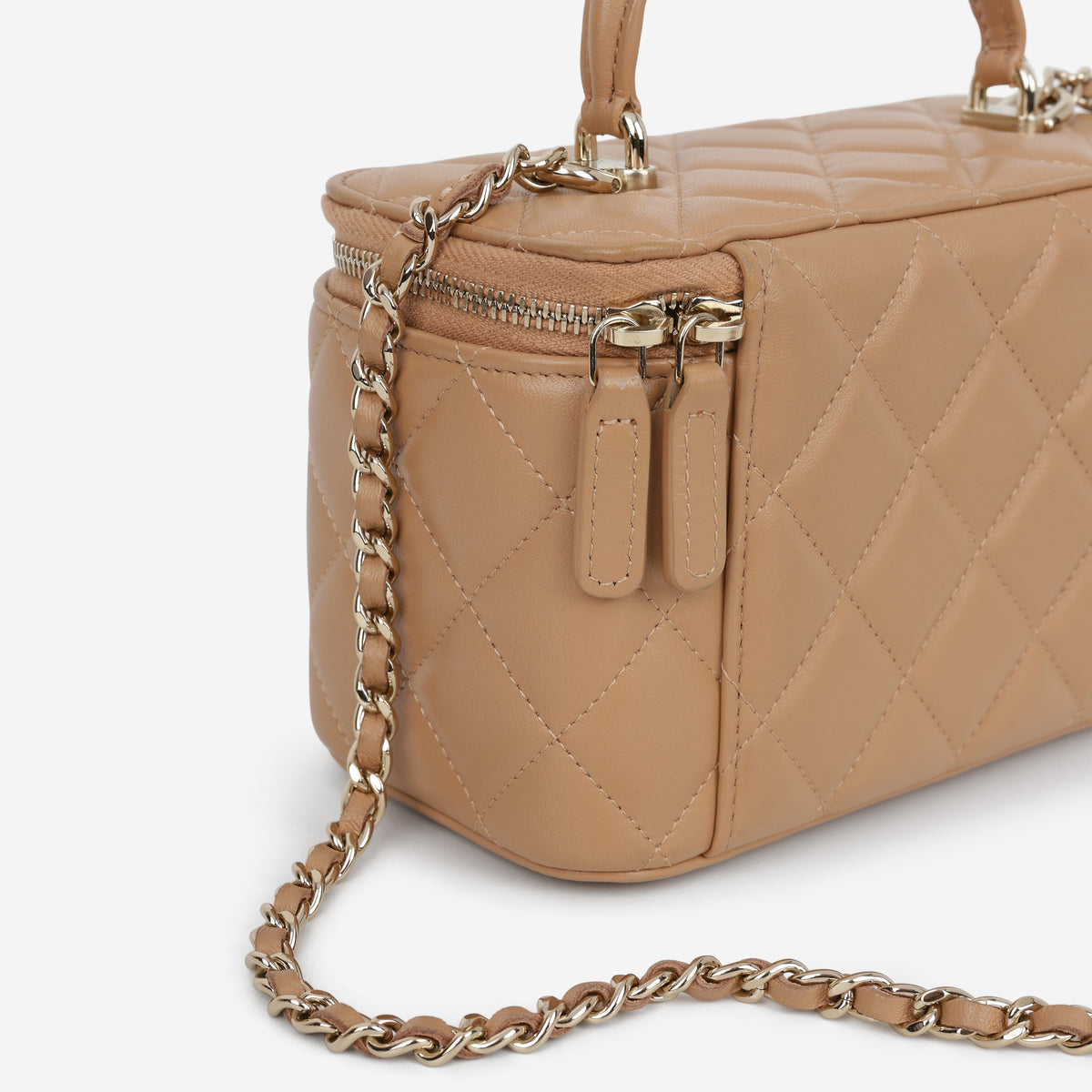 Chanel Top Handle Vanity - Caramel Lambskin | Champagne Gold Hardware