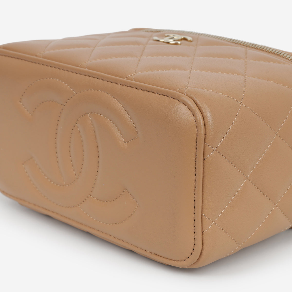 Chanel Top Handle Vanity - Caramel Lambskin | Champagne Gold Hardware