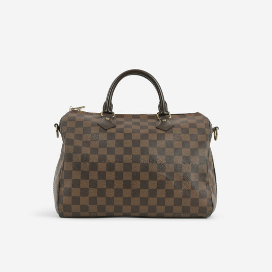 Louis Vuitton Speedy 30 Bandouliere - Damier Ebene | Gold Hardware