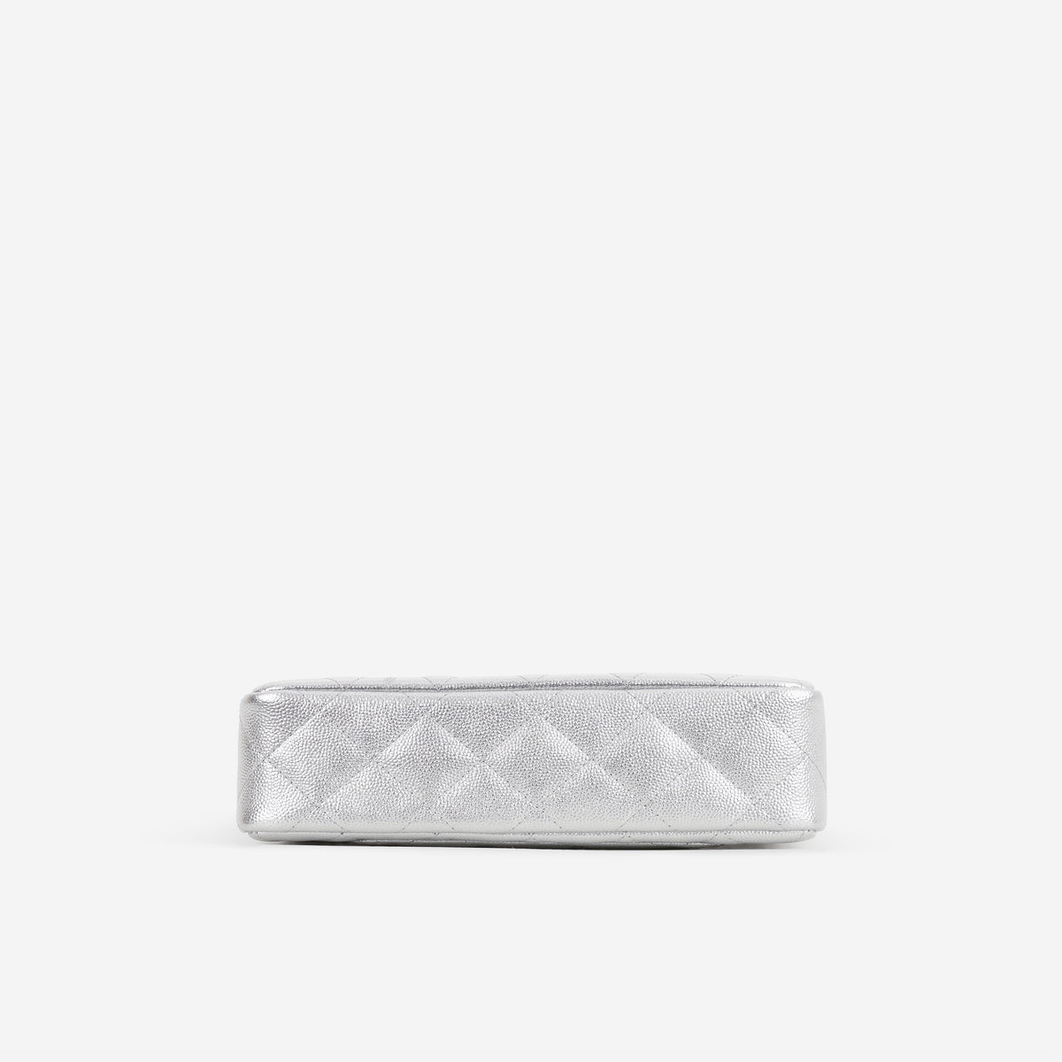 Chanel Clutch with Chain - Silver Metallic Caviar | Gold Hardware