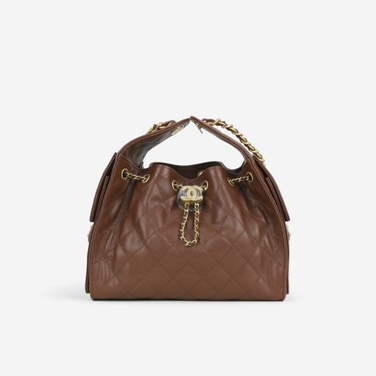 Chanel SS26 Small 25 Hobo - Brown Caviar | Gold Hardware