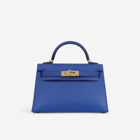 Hermès Mini Kelly 20 - Bleu De France Epsom | Gold Hardware