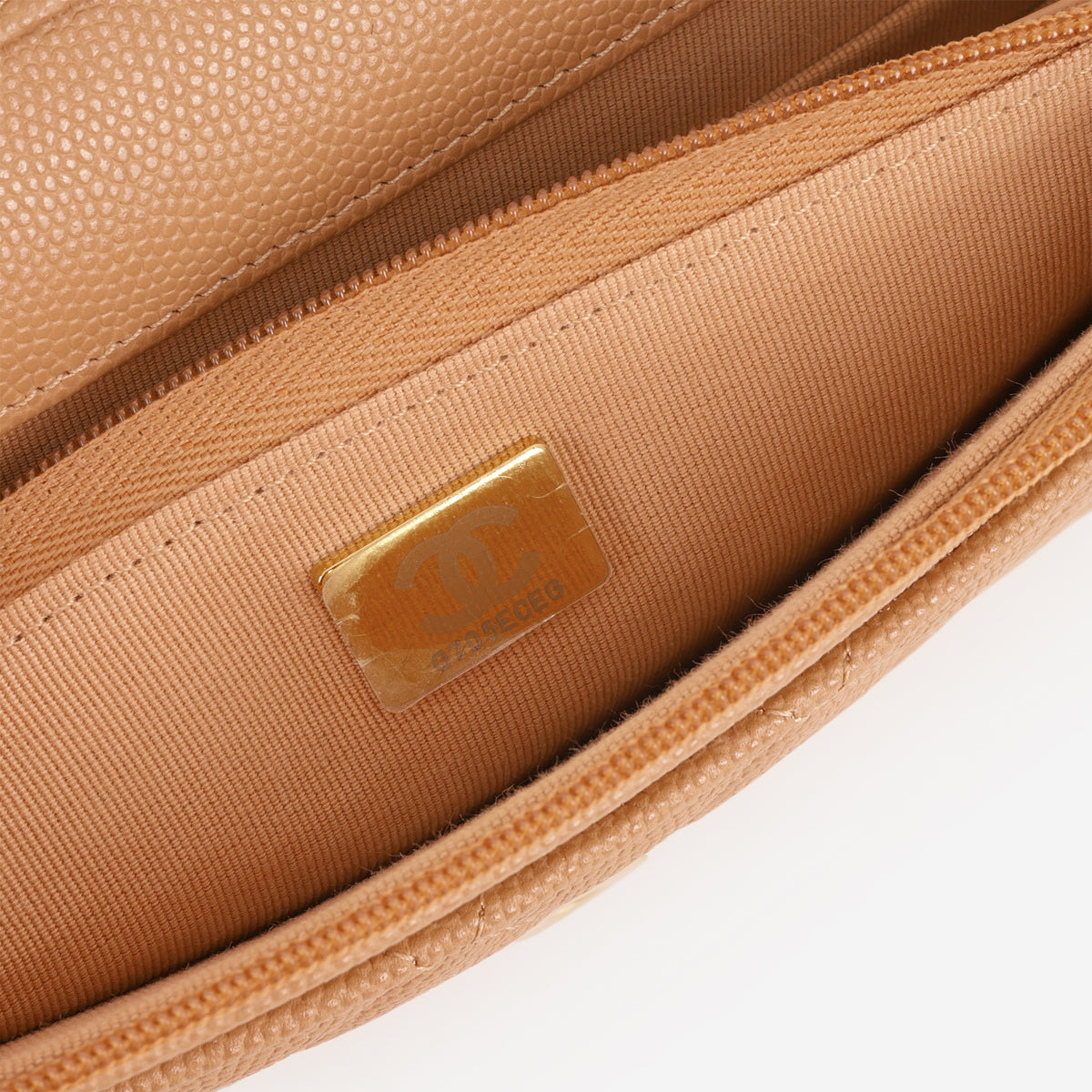 Wallet On Chain - Caramel Caviar Crystal | Champagne Gold Hardware - Bagista