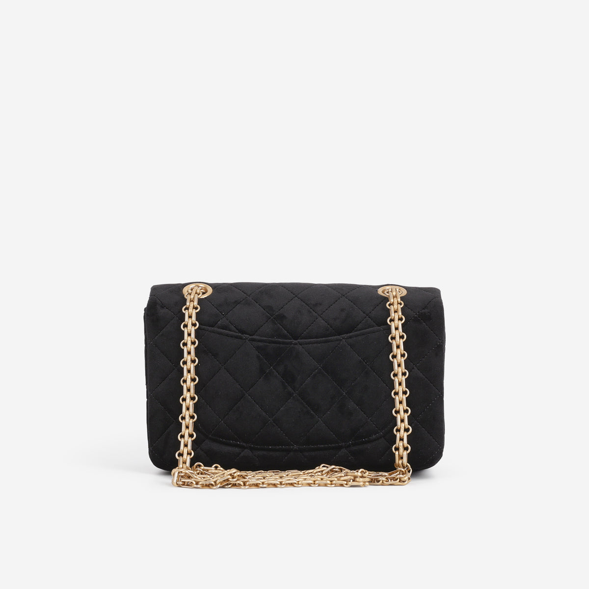 Chanel Mini 2.55 Reissue 224 - Black Velvet | Aged Gold Hardware - Bagista