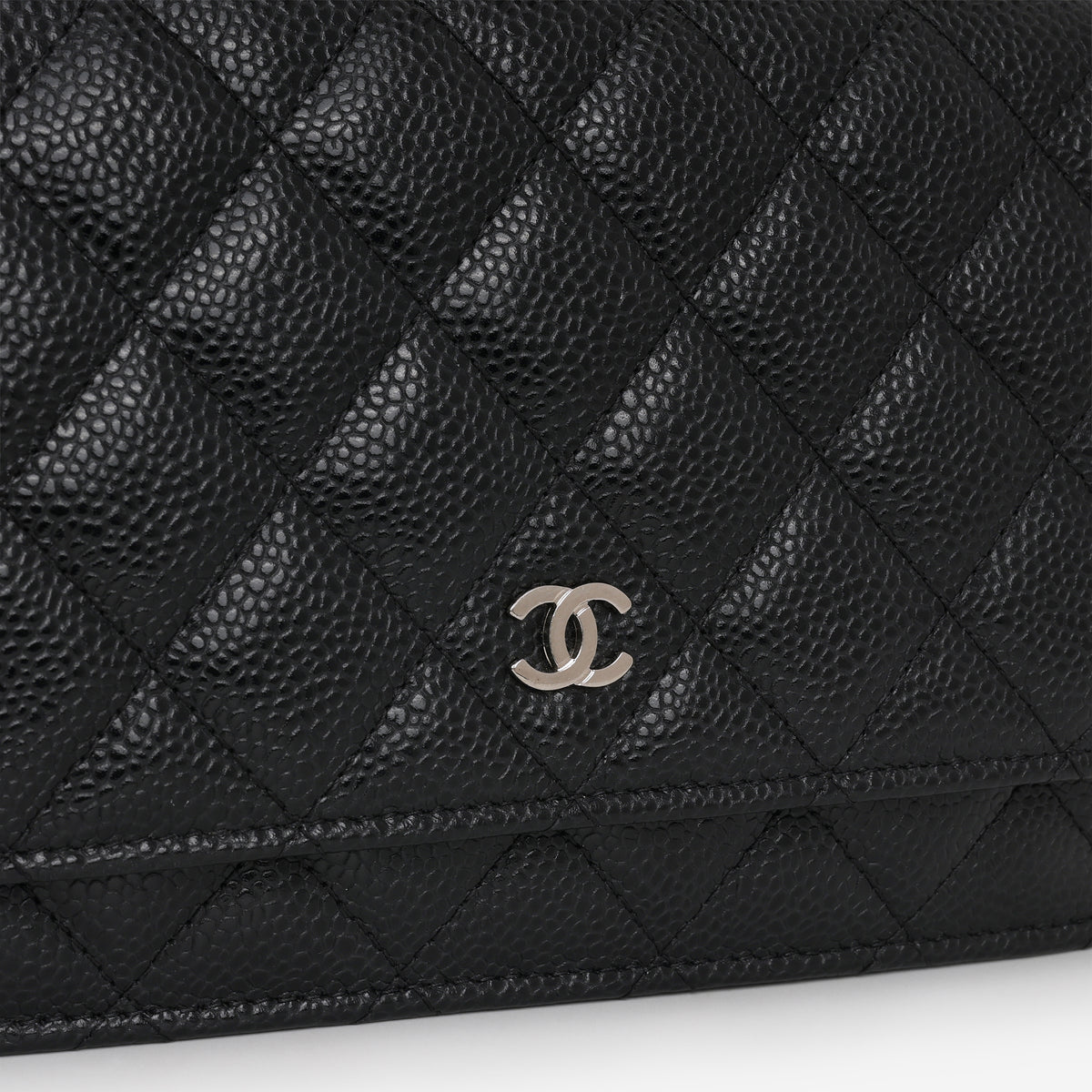 Chanel Classic Wallet on Chain - Black Caviar | Silver Hardware