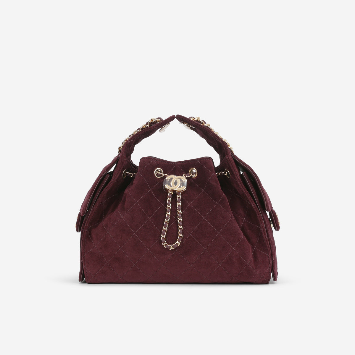 Chanel Mini 25 Hobo - Burgundy Suede Polished | Gold Hardware