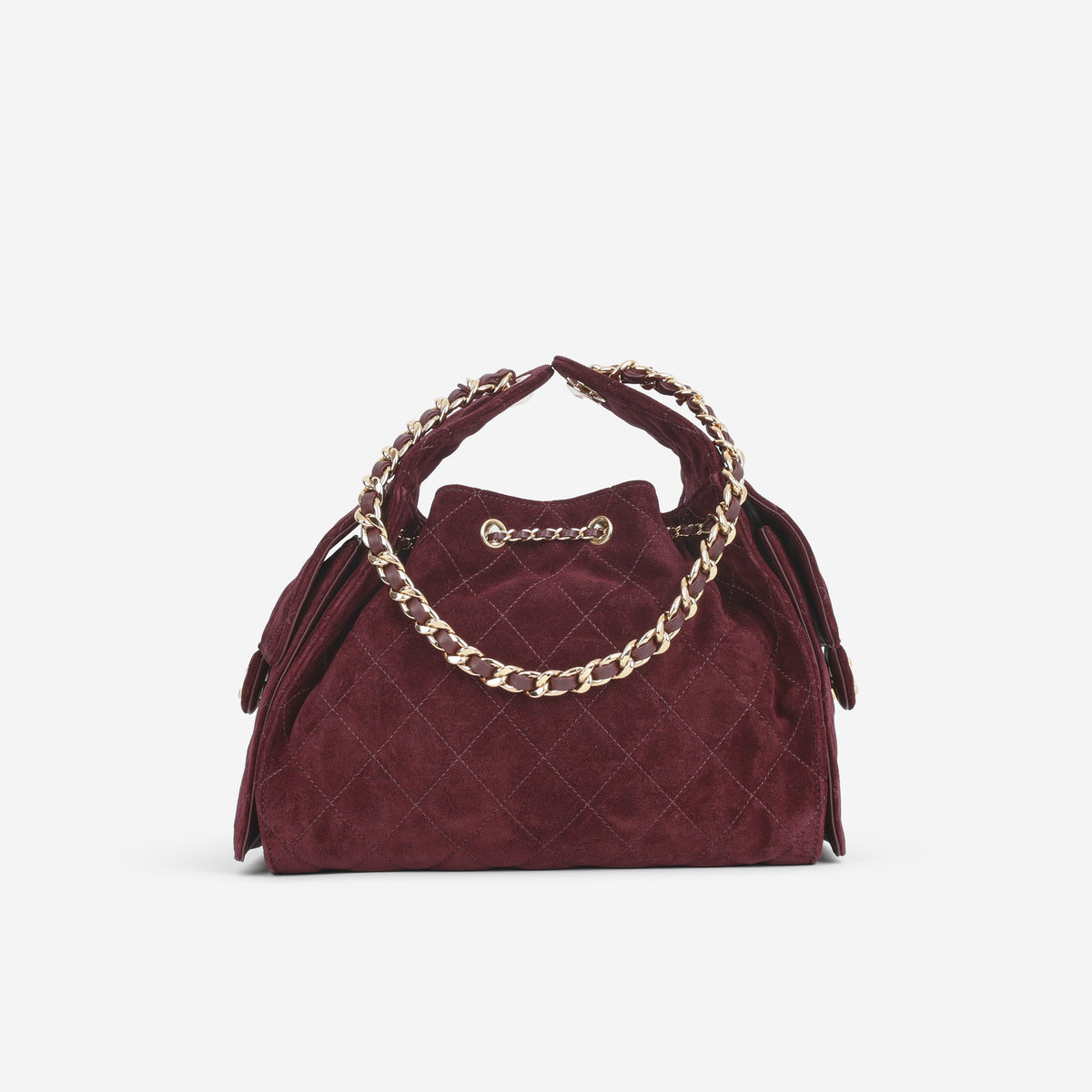 Chanel Mini 25 Hobo - Burgundy Suede Polished | Gold Hardware