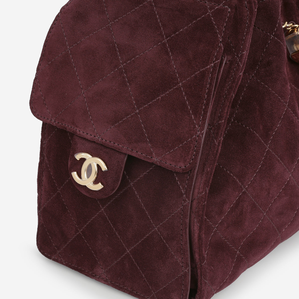 Chanel Mini 25 Hobo - Burgundy Suede Polished | Gold Hardware