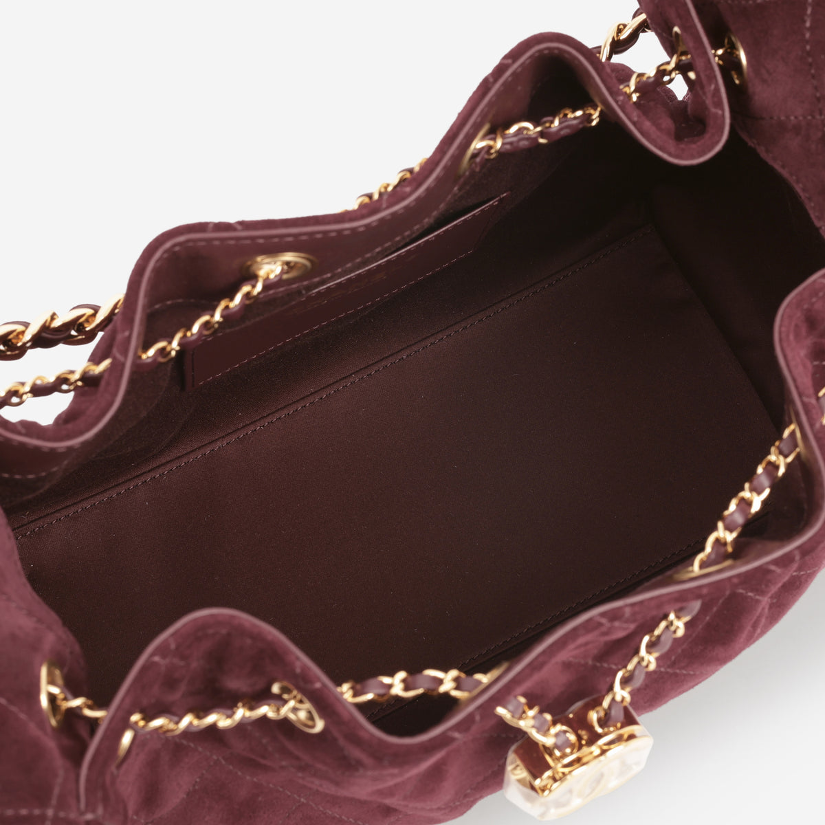 Chanel Mini 25 Hobo - Burgundy Suede Polished | Gold Hardware