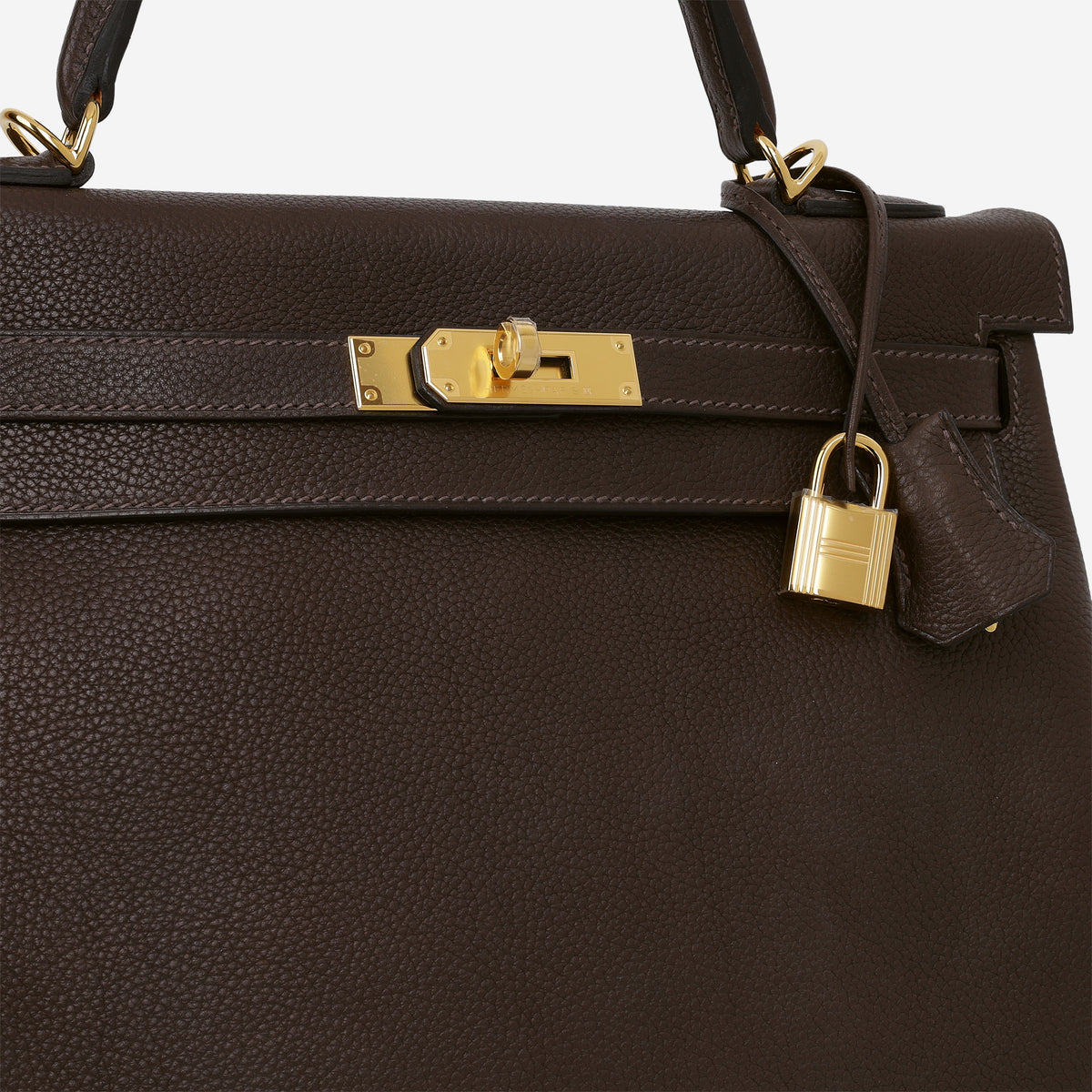 Hermès Kelly 32 - Ebene Barenia Faubourg | Gold Hardware
