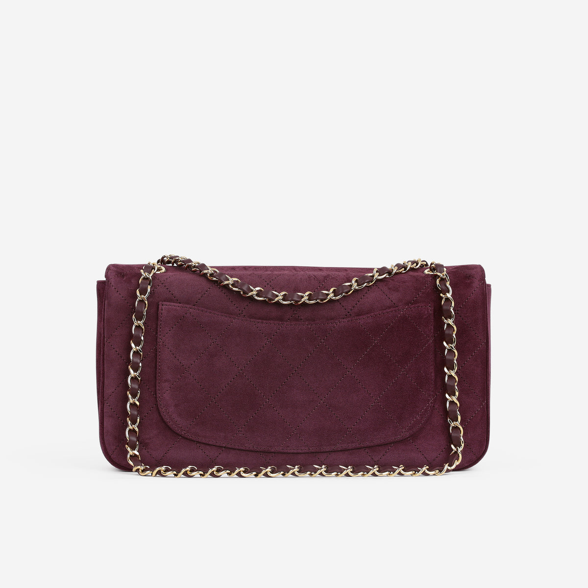 Chanel 2026 Maxi Flap Bag 32 - Burgundy Suede Goatskin | Polished Gold Hardware