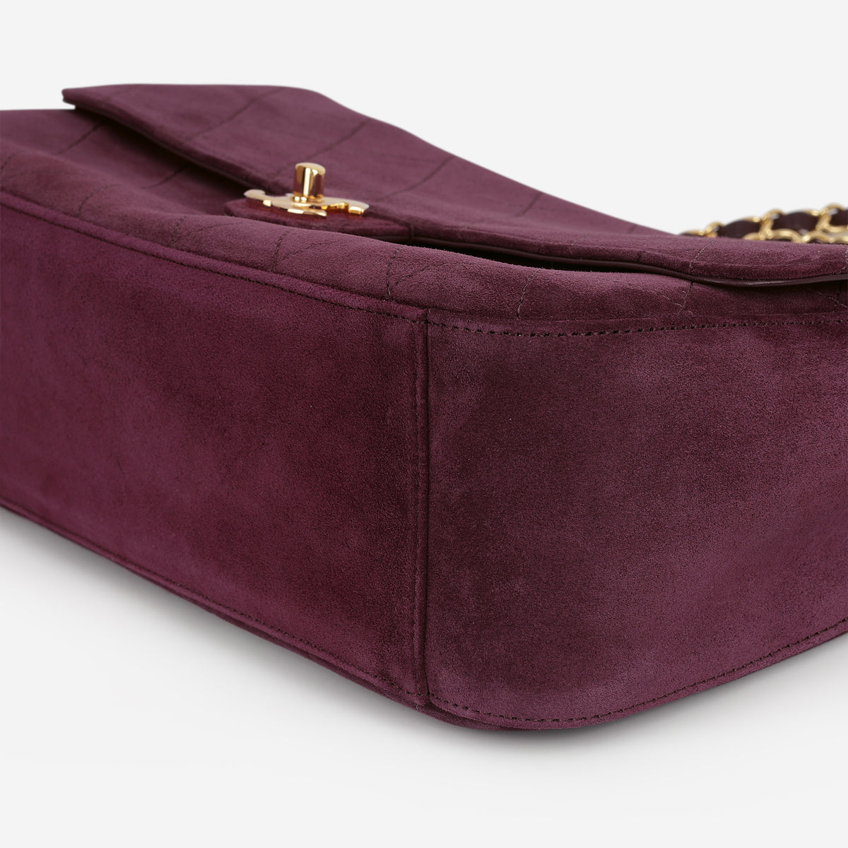 Chanel 2026 Maxi Flap Bag 32 - Burgundy Suede Goatskin | Polished Gold Hardware