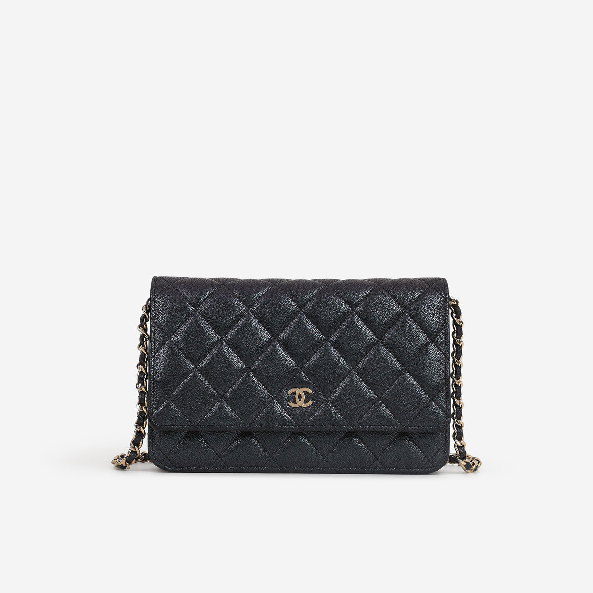 Chanel Classic Wallet on Chain - Black Iridescent Caviar | Gold Hardware