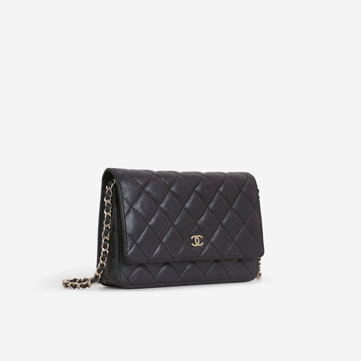 Chanel Classic Wallet on Chain - Black Iridescent Caviar | Gold Hardware