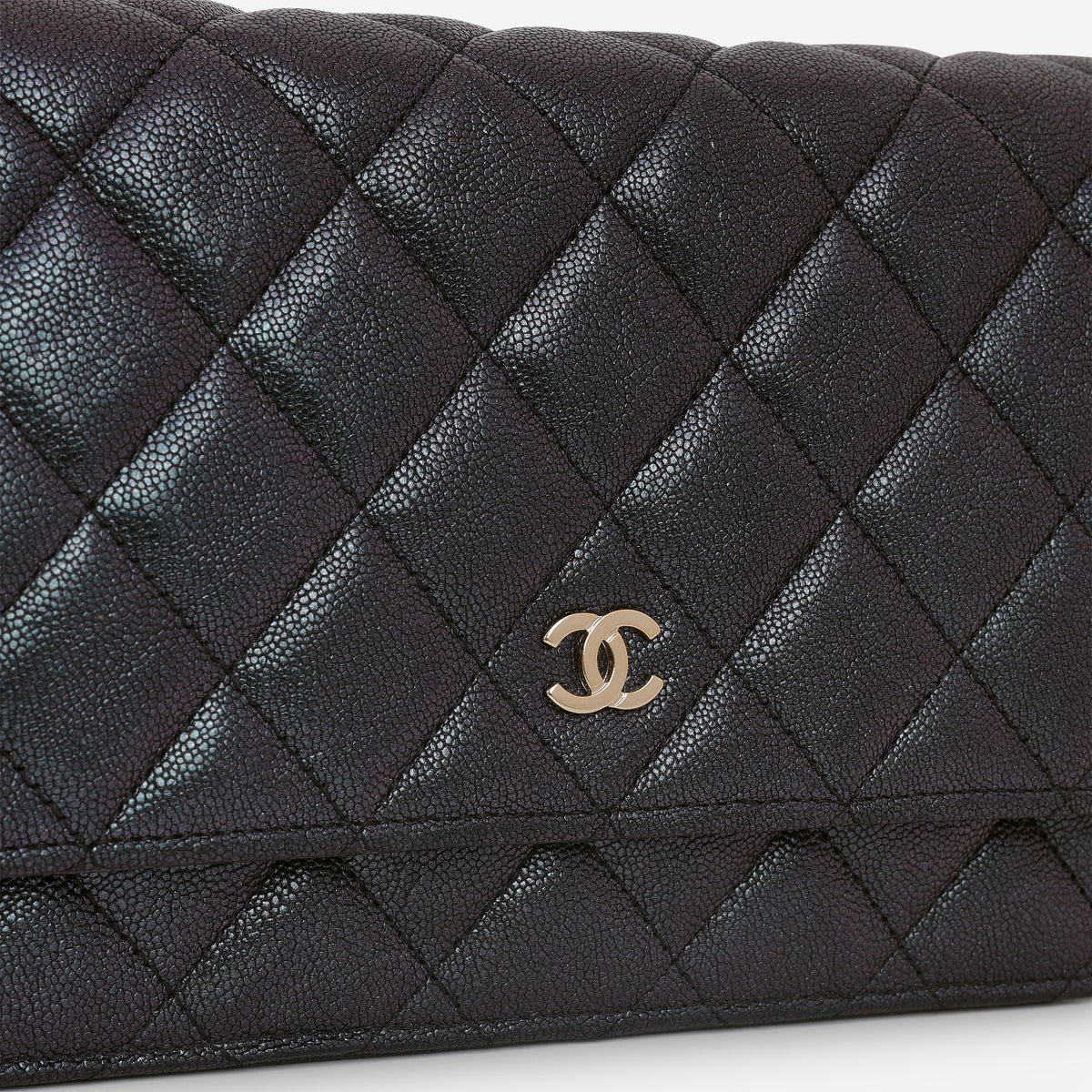 Chanel Classic Wallet on Chain - Black Iridescent Caviar | Gold Hardware