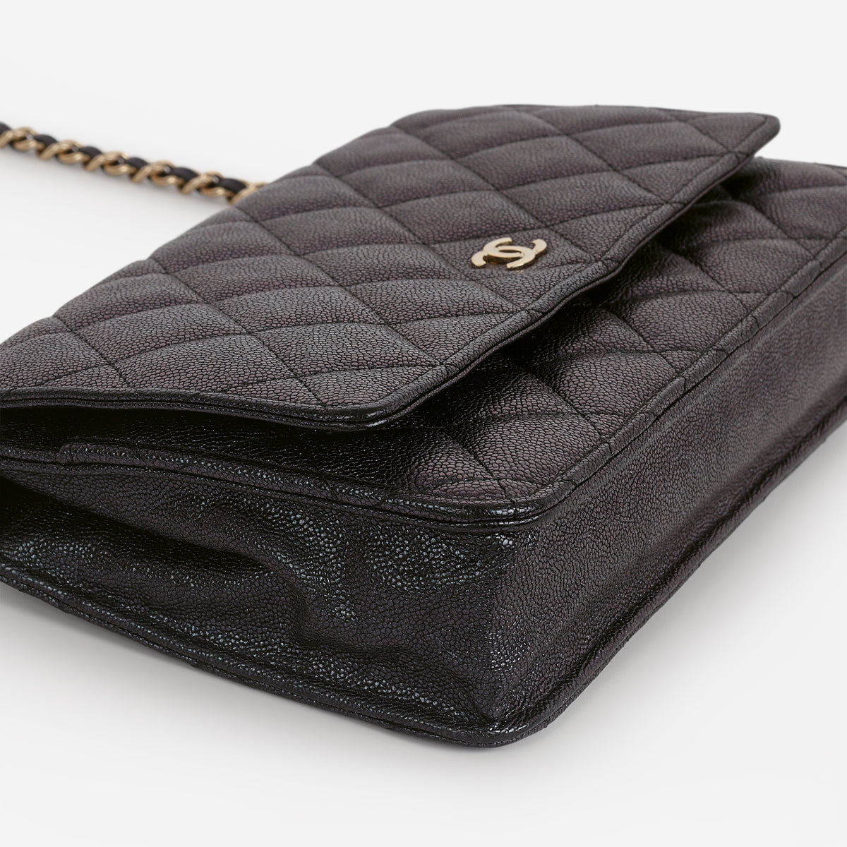 Chanel Classic Wallet on Chain - Black Iridescent Caviar | Gold Hardware