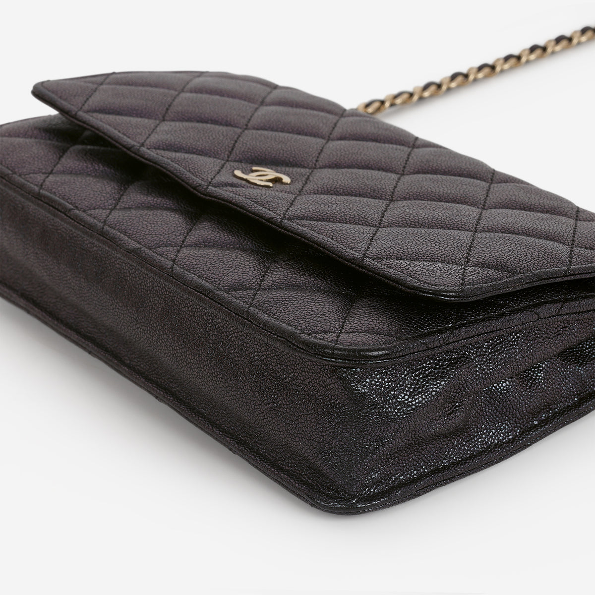 Chanel Classic Wallet on Chain - Black Iridescent Caviar | Gold Hardware