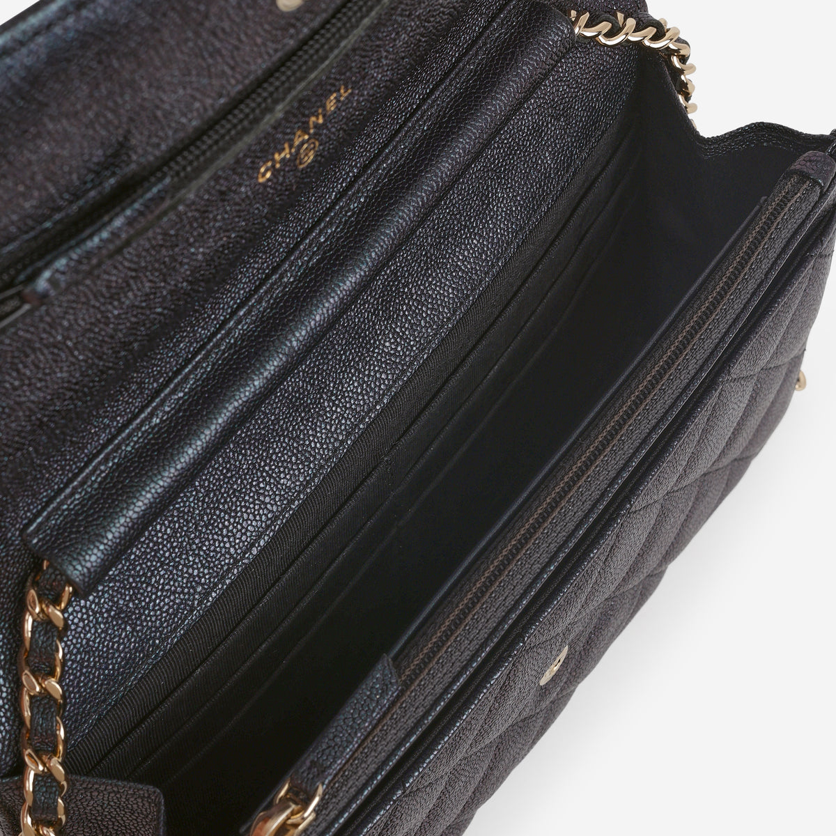 Chanel Classic Wallet on Chain - Black Iridescent Caviar | Gold Hardware