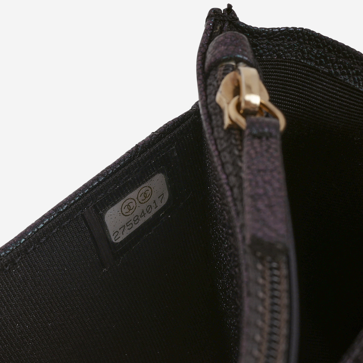 Chanel Classic Wallet on Chain - Black Iridescent Caviar | Gold Hardware