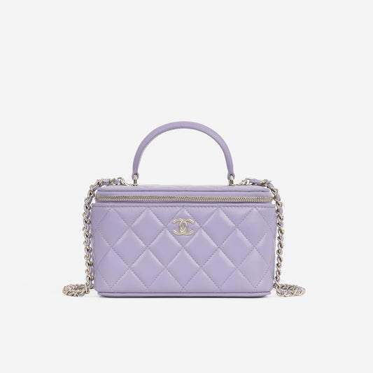 Chanel Small Vanity Top Handle - Lilac Lambskin | Champagne Gold Hardware