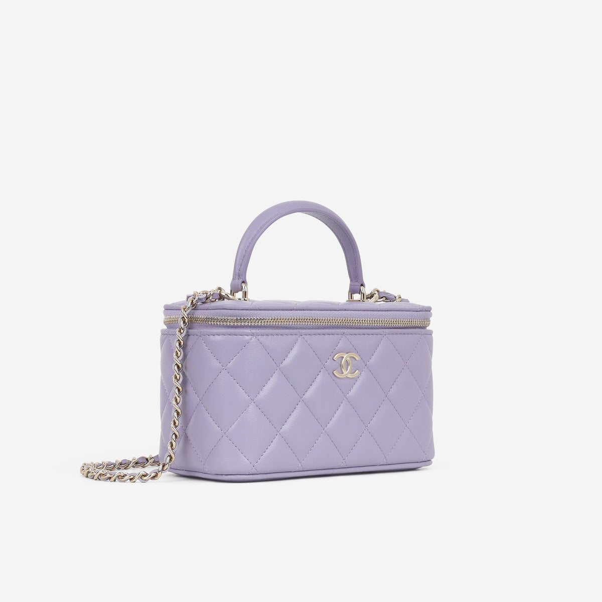 Chanel Small Vanity Top Handle - Lilac Lambskin | Champagne Gold Hardware