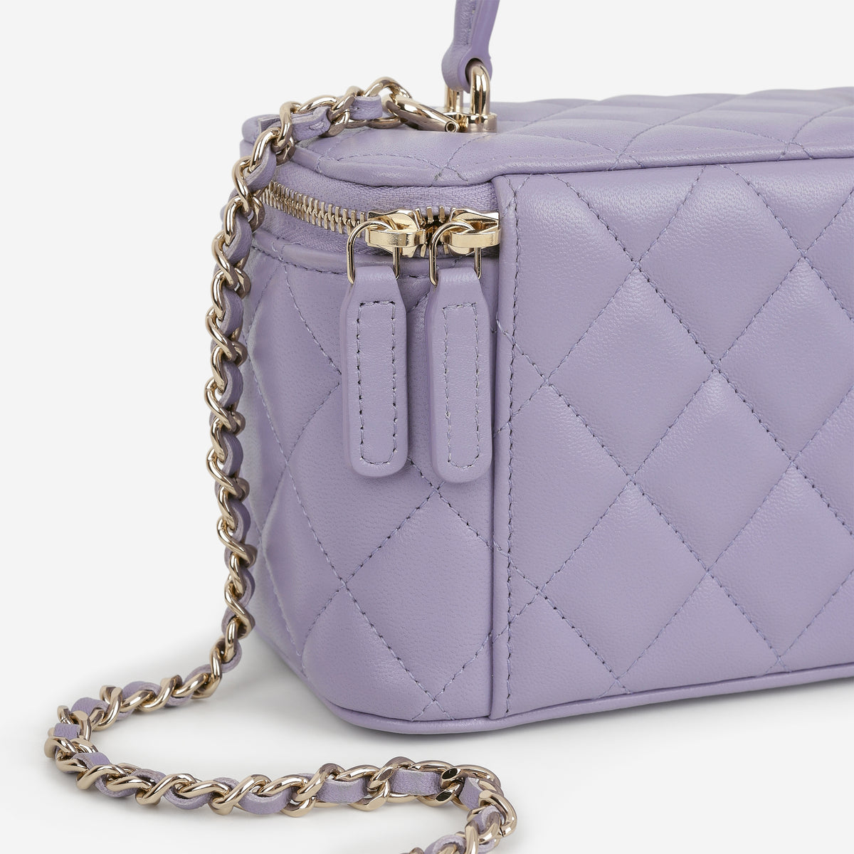 Chanel Small Vanity Top Handle - Lilac Lambskin | Champagne Gold Hardware