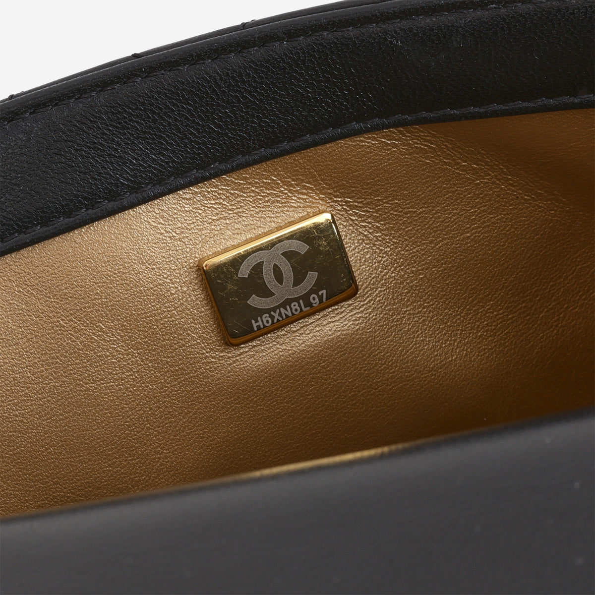 Chanel Mini Flap Square Pearl Crush - Black Lambskin | Aged Gold Hardware