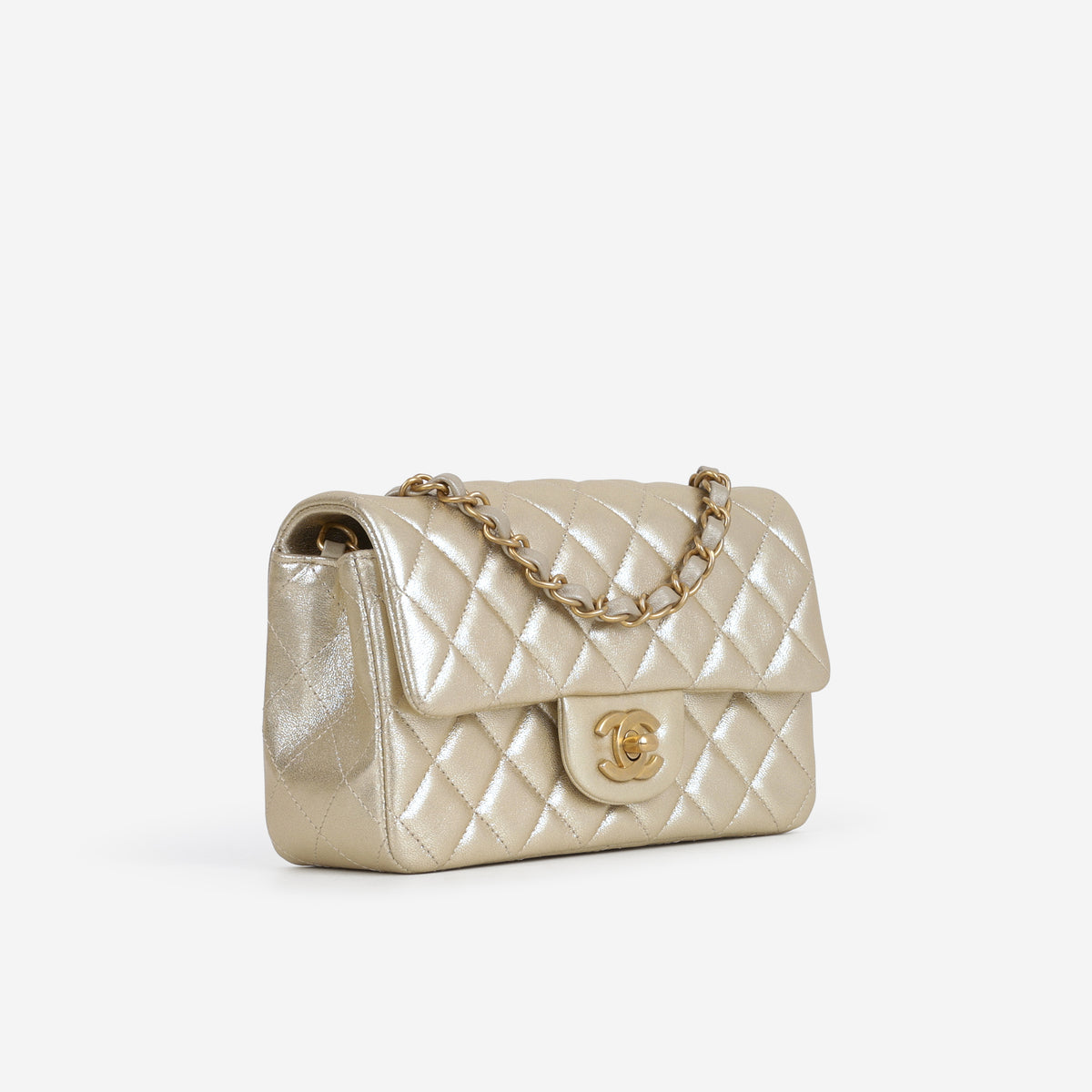 Chanel Mini Rectangular - Gold Metallic Lambskin | Aged Gold Hardware