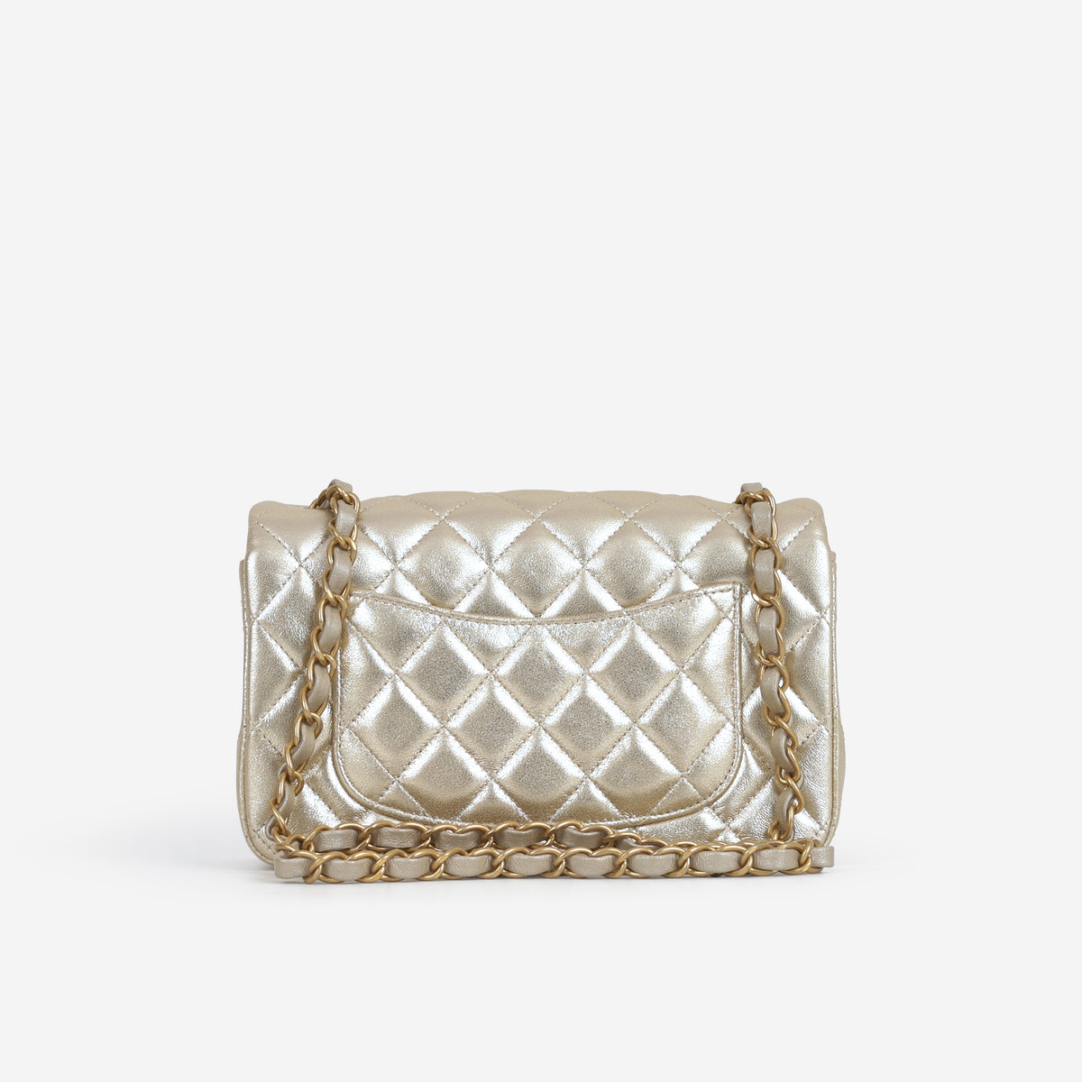 Chanel Mini Rectangular - Gold Metallic Lambskin | Aged Gold Hardware
