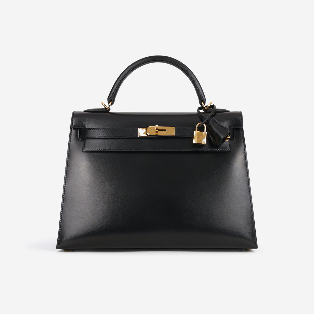 Hermès Vintage Kelly 32 Sellier - Black Box | Gold Hardware