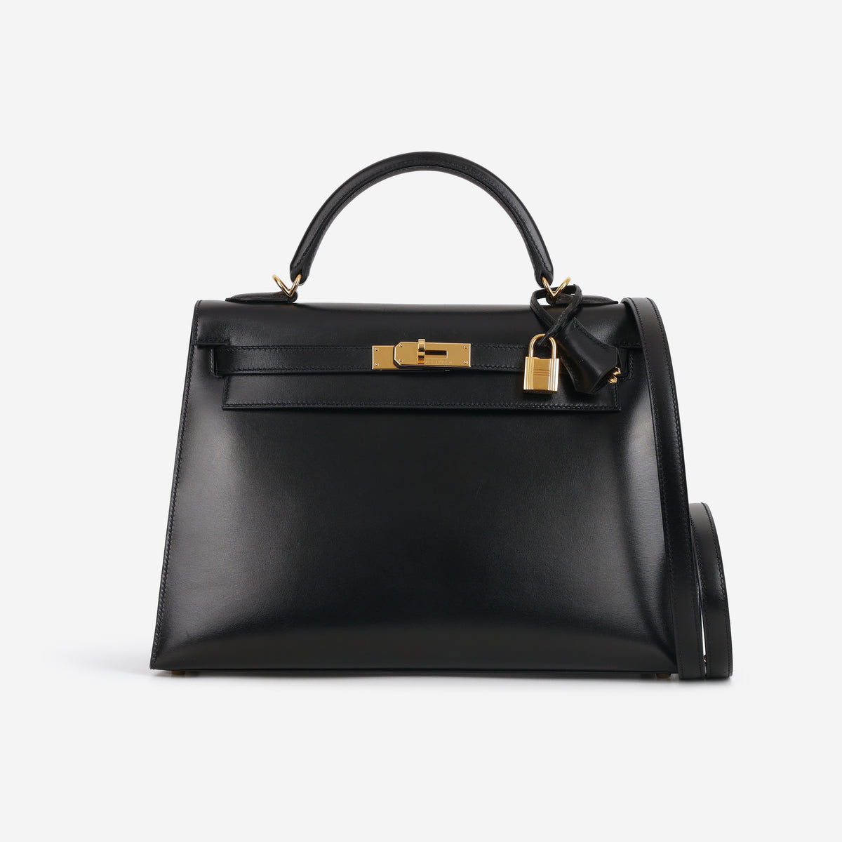 Hermès Vintage Kelly 32 Sellier - Black Box | Gold Hardware