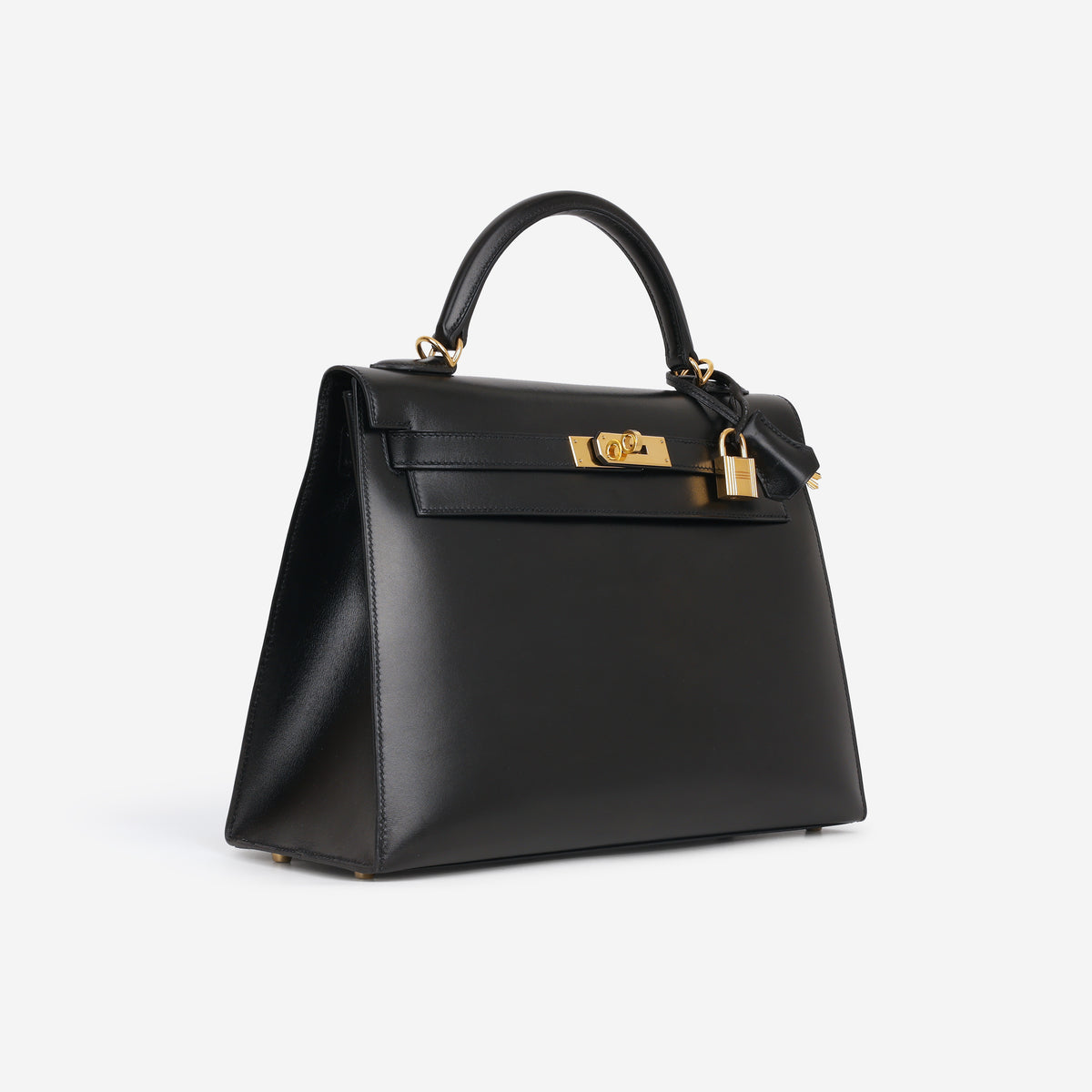 Hermès Vintage Kelly 32 Sellier - Black Box | Gold Hardware