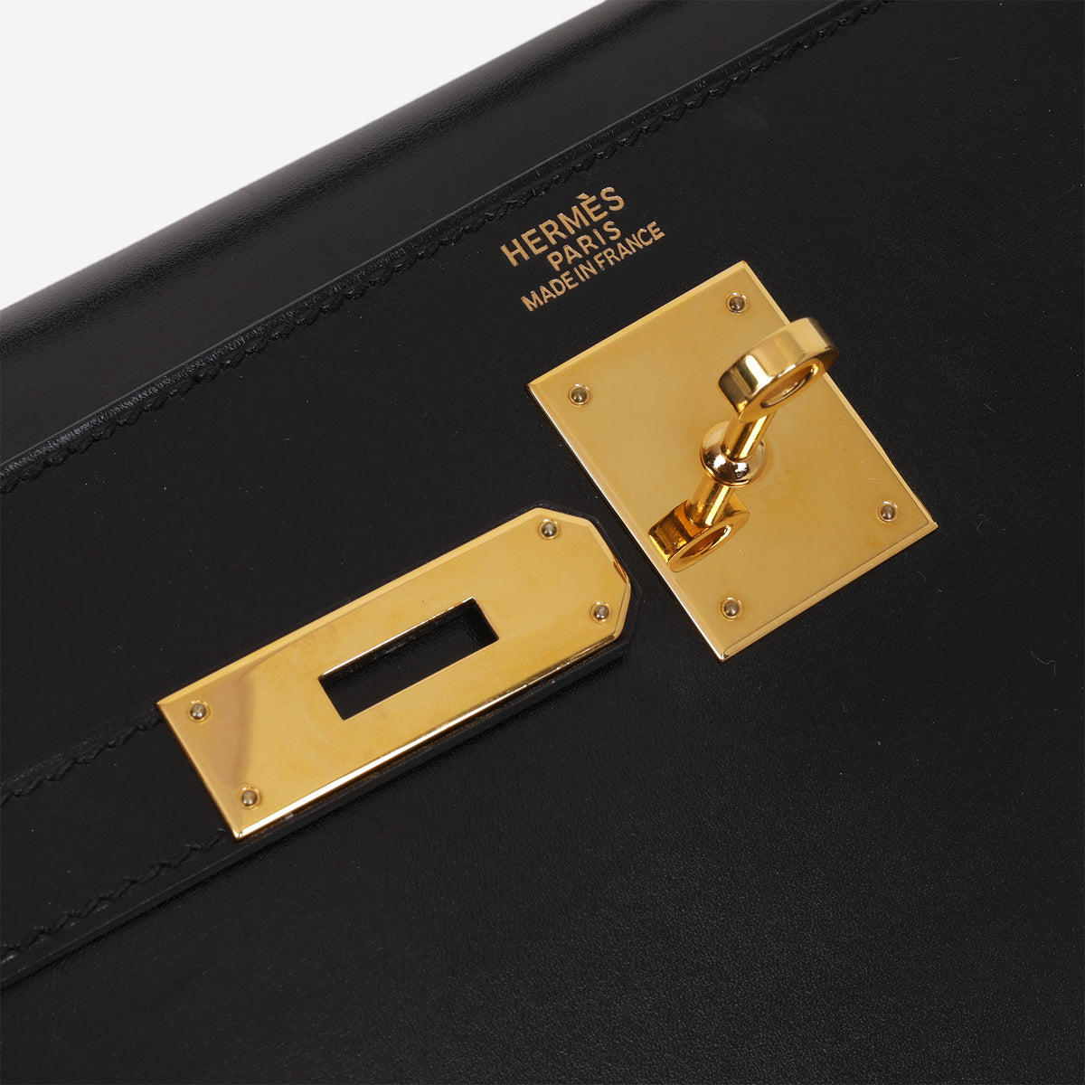 Hermès Vintage Kelly 32 Sellier - Black Box | Gold Hardware