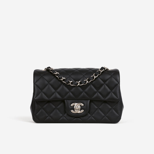 Chanel Mini Rectangular - Black Lambskin | Champagne Gold Hardware