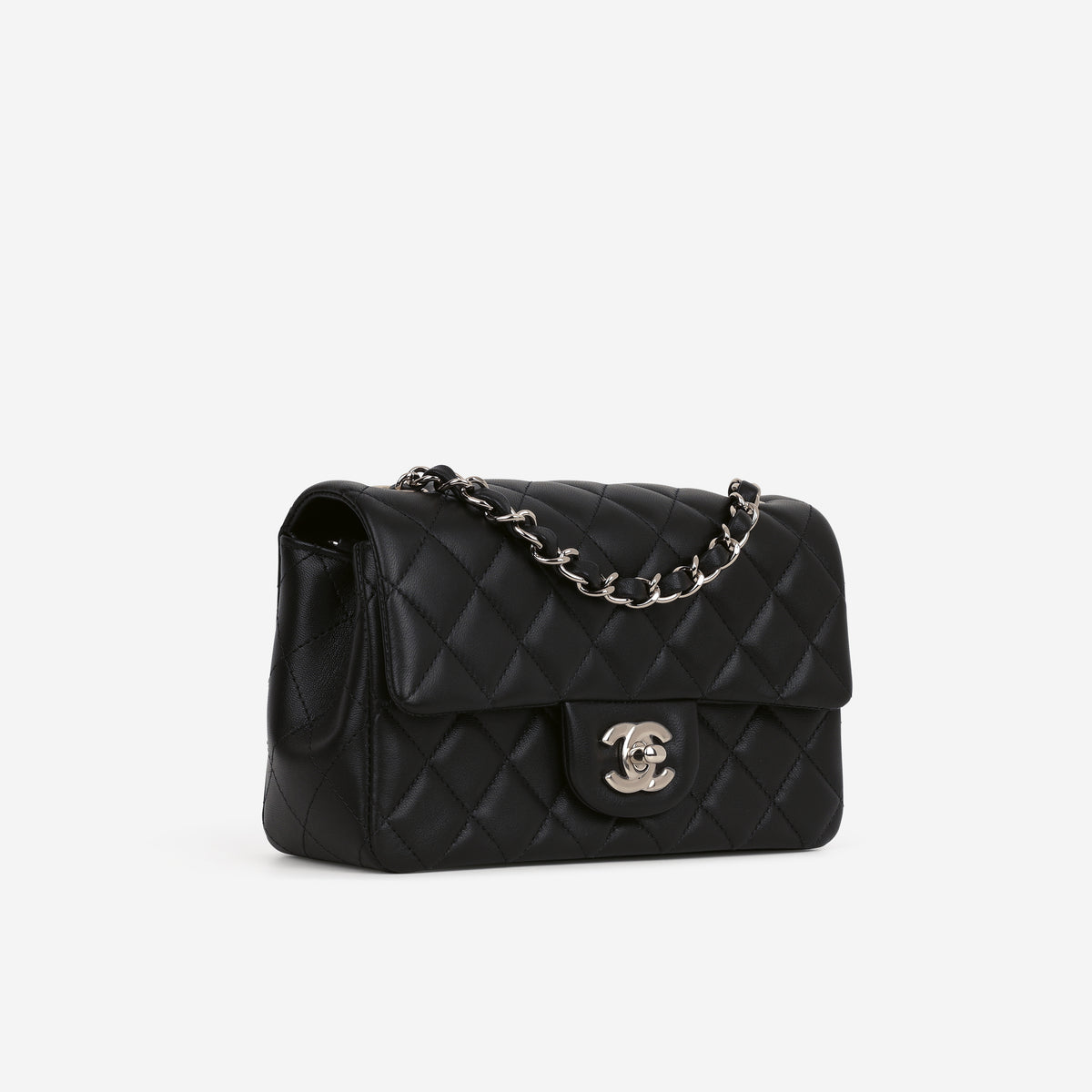 Chanel Mini Rectangular - Black Lambskin | Champagne Gold Hardware