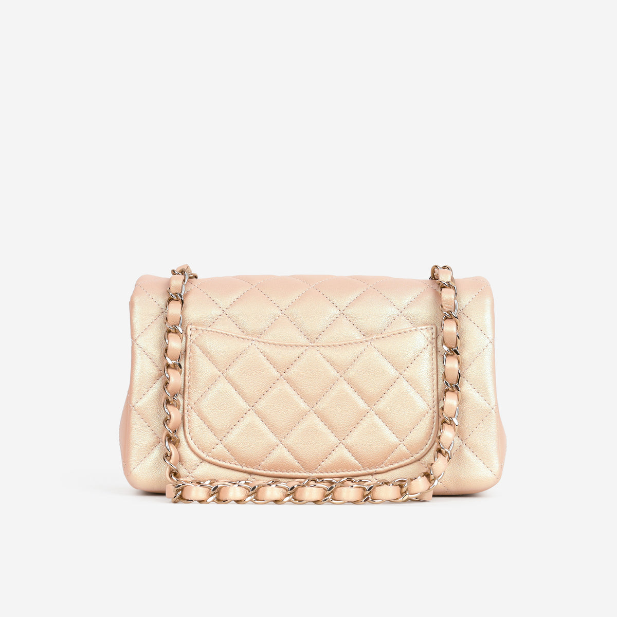 Chanel Mini Rectangular - Pink Pearlescent Lambskin | Champagne Gold Hardware - Bagista